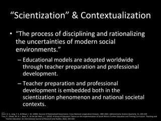 Scientification The “Scientization” of Science Teacher Preparation and Professional ...