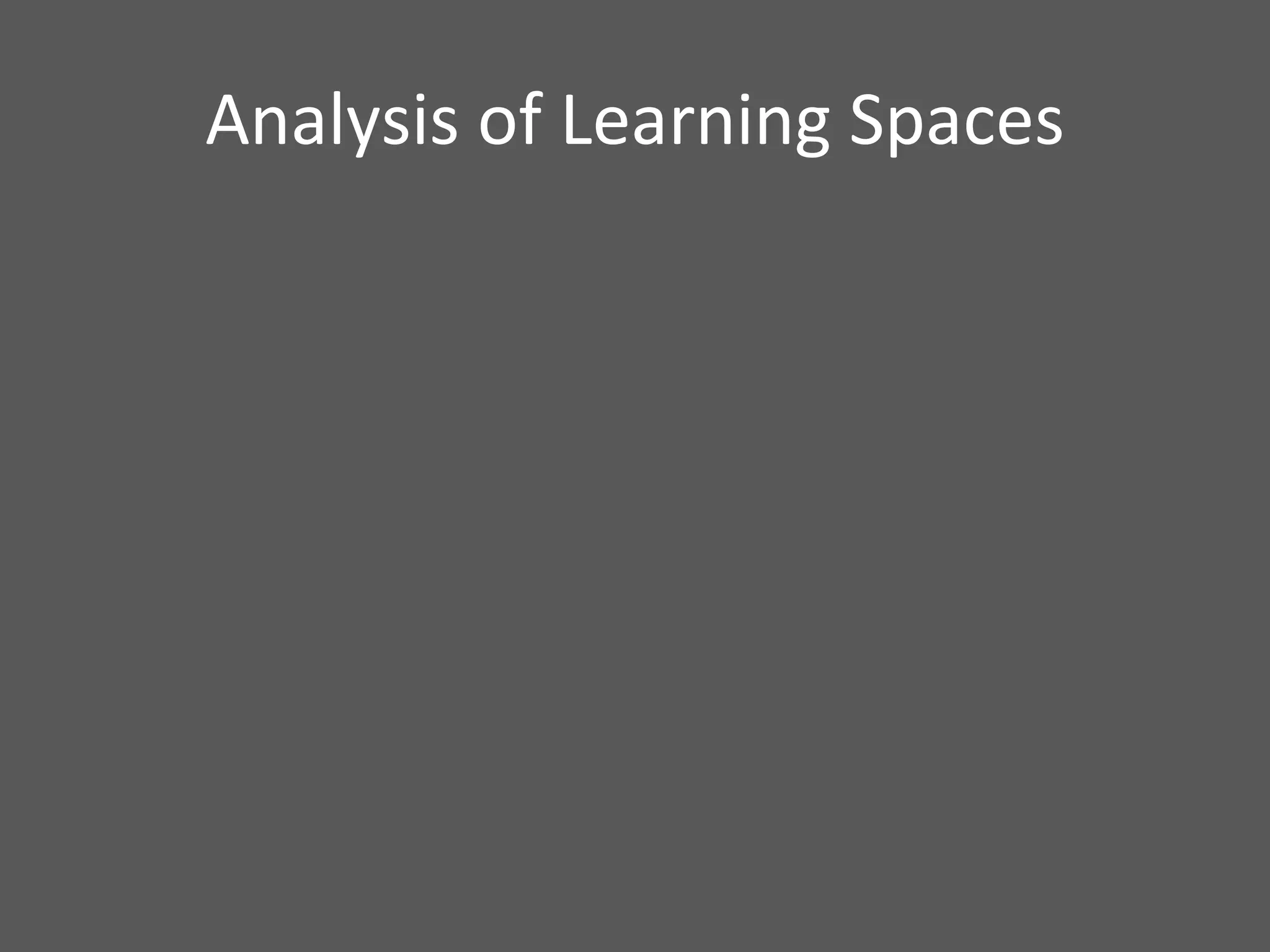 Analysis of Learning Spaces 