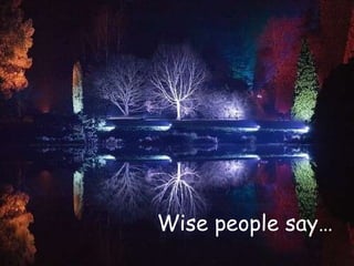 Wise people say… 