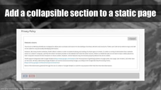 Brick Laying, from tOrange.biz - https://torange.biz/brick-laying-2880
Add a collapsible section to a static page
 