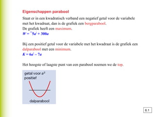 Parabool Formule Wiskunde 1 | PPT