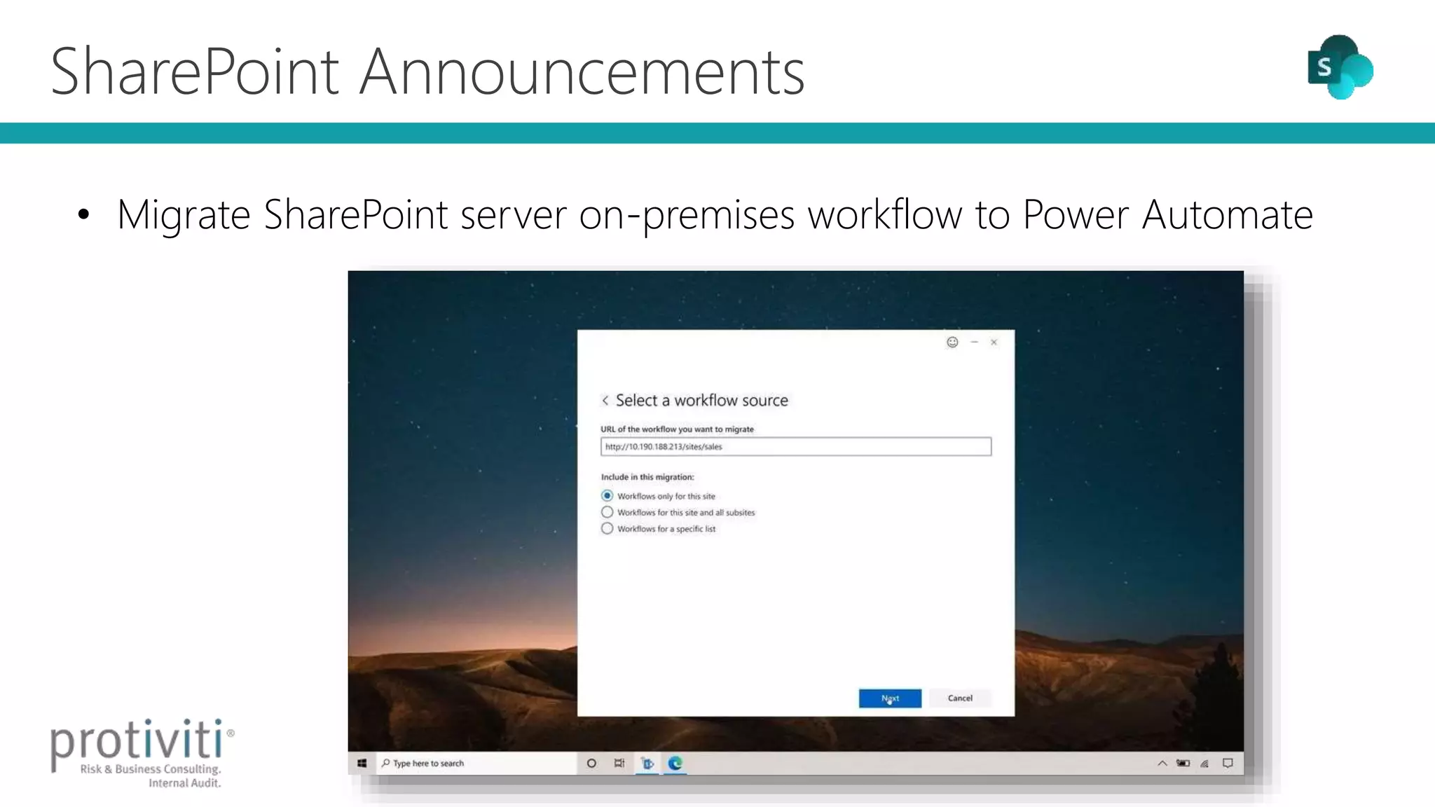 SharePoint Announcements
• Migrate SharePoint server on-premises workflow to Power Automate
 