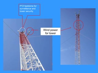 Wind power for tower PTZ fastdome for surveillance and tower security 