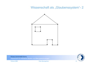 Wissenschaft als „Glaubenssystem“- 2




Donau-Universität Krems
Department für Interaktive Medien und Bildungstechnologien
Februar 2009                              Peter Baumgartner   12
 