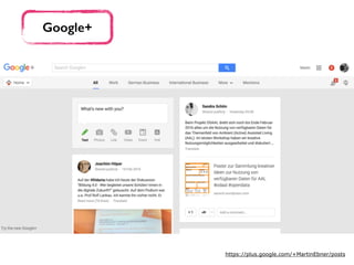 Google+
https://plus.google.com/+MartinEbner/posts
 