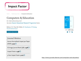 Impact Factor
http://www.journals.elsevier.com/computers-and-education/
 