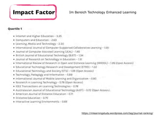 Impact Factor Im Bereich Technology Enhanced Learning
https://mlearningstudy.wordpress.com/tag/journal-ranking/
 
