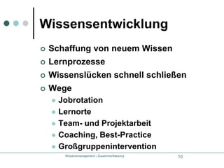 Wissensmanagement - Zusammenfassung11WissenserwerbIntegration von fremden Wissen