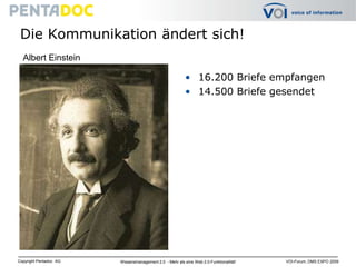 Die Kommunikation ändert sich!16.200 Briefe empfangen14.500 Briefe gesendetAlbert Einstein