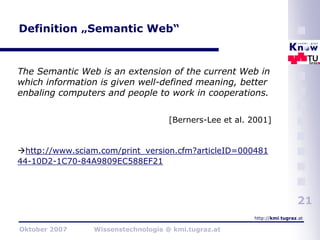 Wissenstechnologie 2007 - I