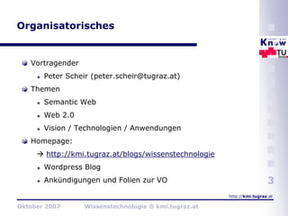 Wissenstechnologie 2007 - I