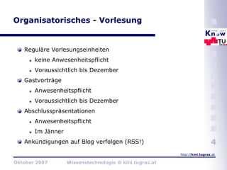Wissenstechnologie 2007 - I
