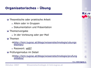 Wissenstechnologie 2007 - I
