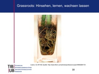 Grassroots: Hinsehen, lernen, wachsen lassen




        Lizenz: CC BY-NC Quelle: http://www.flickr.com/photos/professorcooper/4665068172/


                                                                     18
 