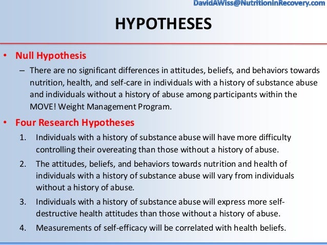 hypothesis on drug abuse