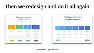 #WistiaFest / @acapland
Then we redesign and do it all again
 