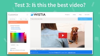 #WistiaFest / @acapland
Test 3: Is this the best video?
 