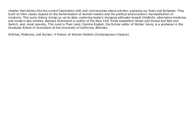 witches midwives and nurses a history of female healers witches midwives and nurses a history of female healers