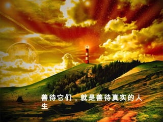 善待它们，就是善待真实的人
生
 