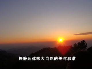 静静地体味大自然的美与和谐
 