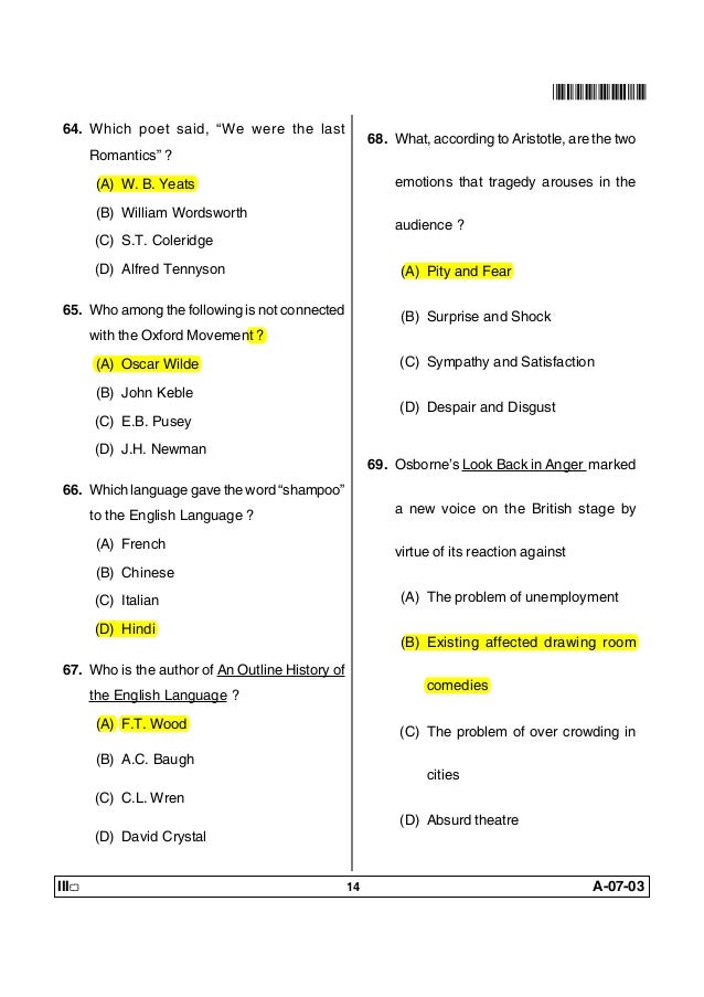 Apset 12 English Paper Iii With Answers
