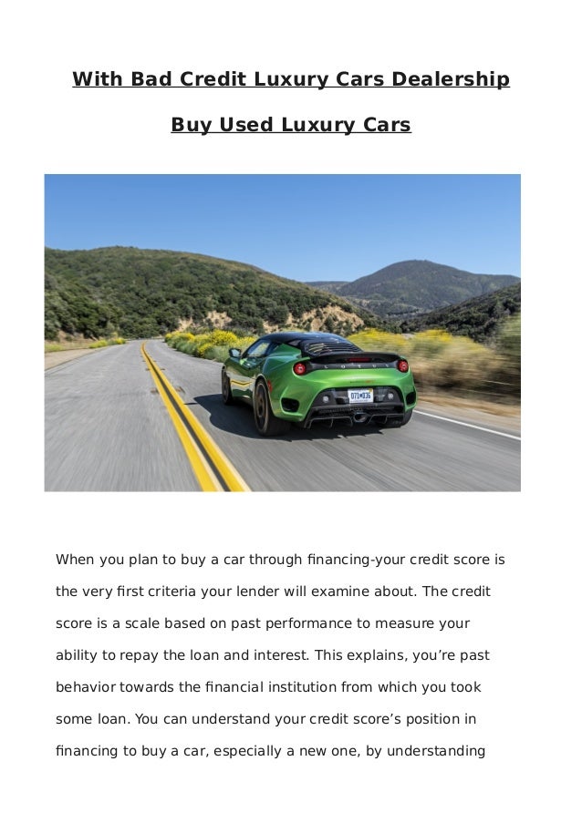 where can i buy a used car with bad credit