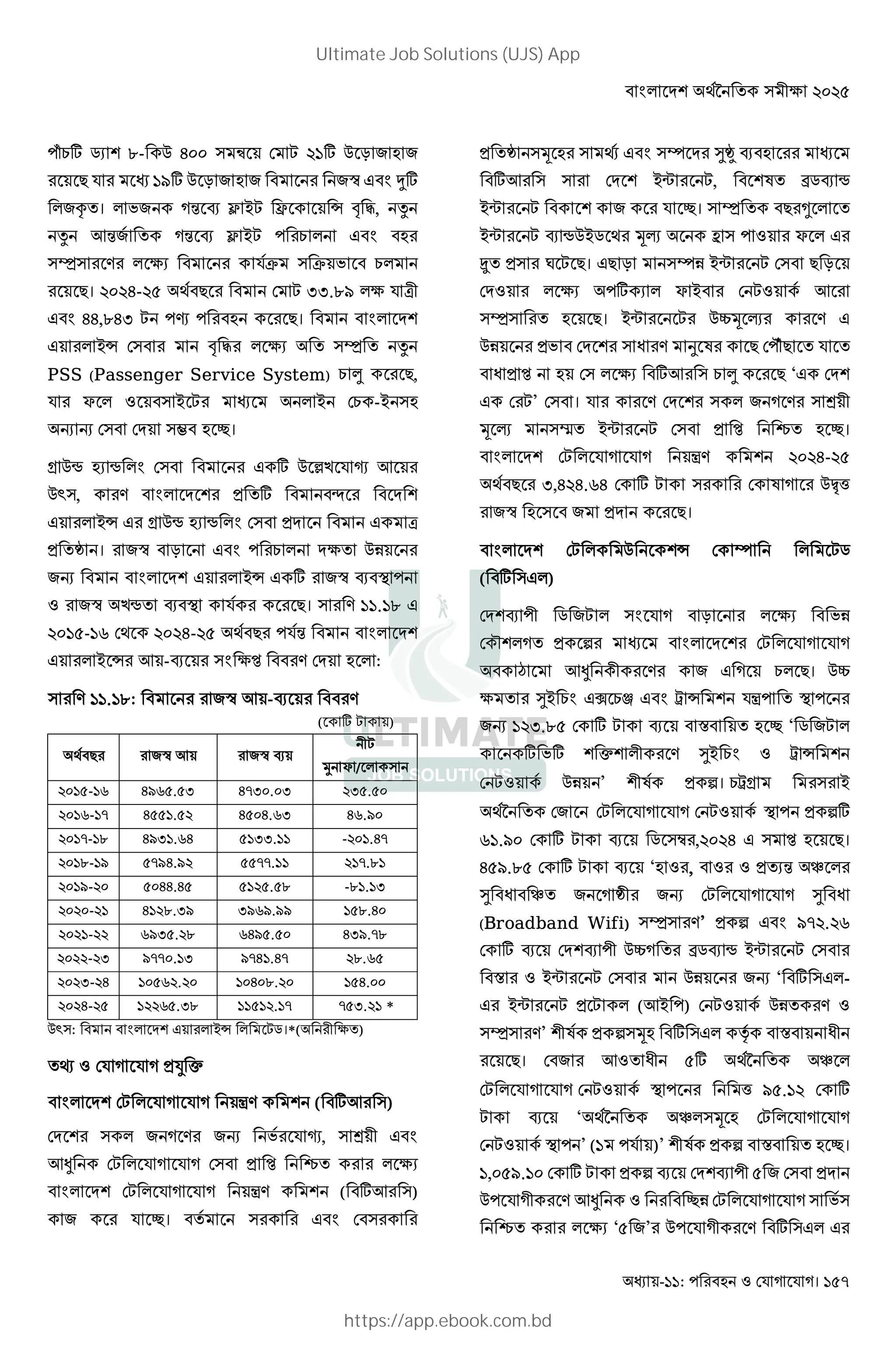 - : !" # " #। 157
ƒL* j `- % J:: " Œ * % # 7 7
> * % # 7 7 7Ì B 4*
7v'। D7 N . á - X w C M, ^
^ +N7 ' N . á - L B
"‡" ) ( ~ " ~ D L
>। : J- R V > <<.` ( x0
B JJ,`J< - >। B
-w " C M ( ' "‡ ' ^
PSS (Passenger Service System) L  >,
P " - - L -- "
Ž Ž " "¸ h।
O %s s B " * % ²T ¼ +
%˜", ) B = '* g
-w O %s s B " = x
= 'Ê । 7Ì # B L (' %&
7Ž B -w * 7Ì . E
7Ì Ts' . E >। " ) . `
: R- m V : J- R V > N B
- w + -. "B (’ ) :
" ) . `: 7Ì + -. )
( * )
V > 7Ì + 7Ì .
0
Ó P / "
: R- m J mR.R< J <:.:< <R.R:
: m- JRR .R JR:J.m< Jm. :
: - ` J < .mJ R <<. - : .J
: `- R J. RR . .`
: - : R:JJ.JR R R.R` -` . <
: :- J `.< < m . R`.J:
: - m <R. ` mJ R.R: J< . `
: - < :. < J .J `.mR
: <- J :Rm . : :J:`. : RJ.::
: J- R mR.<` R . R<. *
%˜": B -w j।*( 0 (')
'} =d e
B “) ( *+ ")
" 7 ) 7Ž D ¼, " / 0 B
+, " = ’ i' (
B “) ( *+ ")
7 h। ' " B "
= 'Ê "2 " } B "H ®ÊÚ .
*+ " " -r , ]' ¾j. s
-r 7 h। " ‡ ' > a '
-r . s%-j V 2 5 " P
' =" >। > # "H& -r " > #
( * P - +
"‡" ' >। -r % 2 )
%& =D " I ) _ ] > 9æ> ' '
I = ’ " ( *+ " L  > ‘
’ " । ) " 7 ) " / 0
2 "ç' -r " = ’ i' h।
B “) : J- R
V > <,J J.mJ * " ] %Òì8
7Ì " 7 = >।
B % w H j
( * " )
. 0 j 7 "B # ( D&
9 ' = 6 B
$ +, 0 ) 7 L >। %
( ' ®- LB Á LW B µ w “ ' E
7Ž <.`R * . • ' h ‘ j 7
* D* e 0 ) ®- LB µ w
%& ’ 0] = 6। LµO " -
Vf ' 7 E = 6*
m . : * . j "¯ , : J " ’ >।
JR .`R * . ‘ , =' N Y
® I Y' 7 Ê0 7Ž ® I
(Broadband Wifi) "‡" )’ = 6 B . m
* . . 0 % ' ¾j. s -r "
• -r " %& 7Ž ‘ * " -
-r = (+- ) %&' )
"‡" )’ 0] = 6"2 * " • • I0
>। 7 + ' I0 R* Vf ' Y
E 8 R. *
. ‘ Vf ' Y "2
E ’ ( )’ 0] = 6 • ' h।
,:R . : * = 6 . . 0 R 7 " =
% 0 ) +, h& " D"
i' ( ‘R 7’ % 0 ) * "
Ultimate Job Solutions (UJS) App
https://app.ebook.com.bd
 