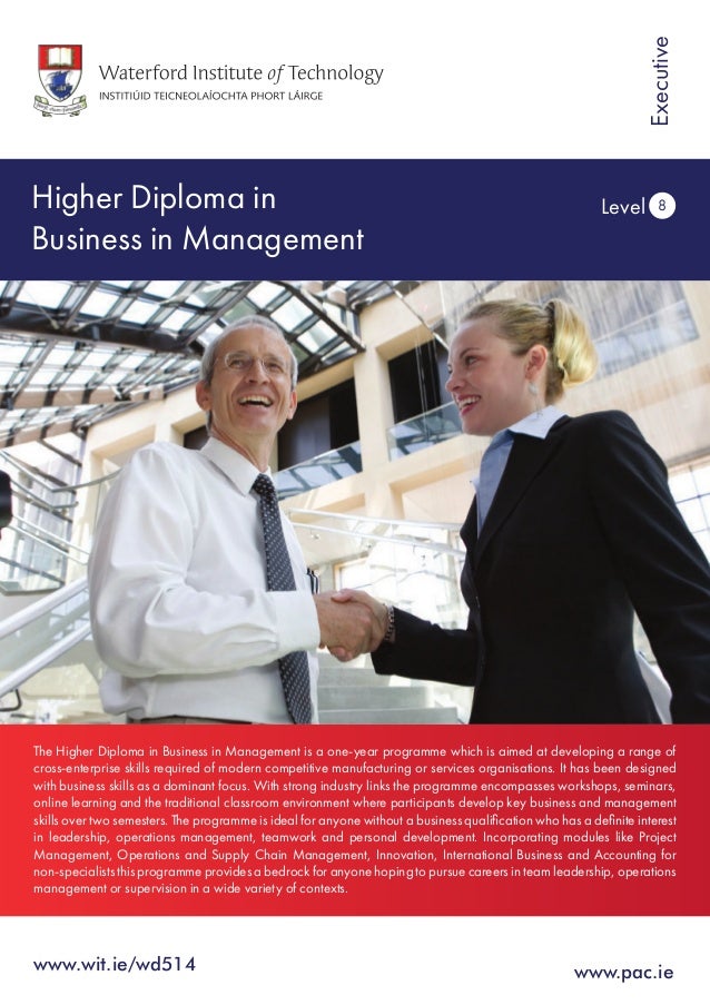 Higher Diploma in Business in Management