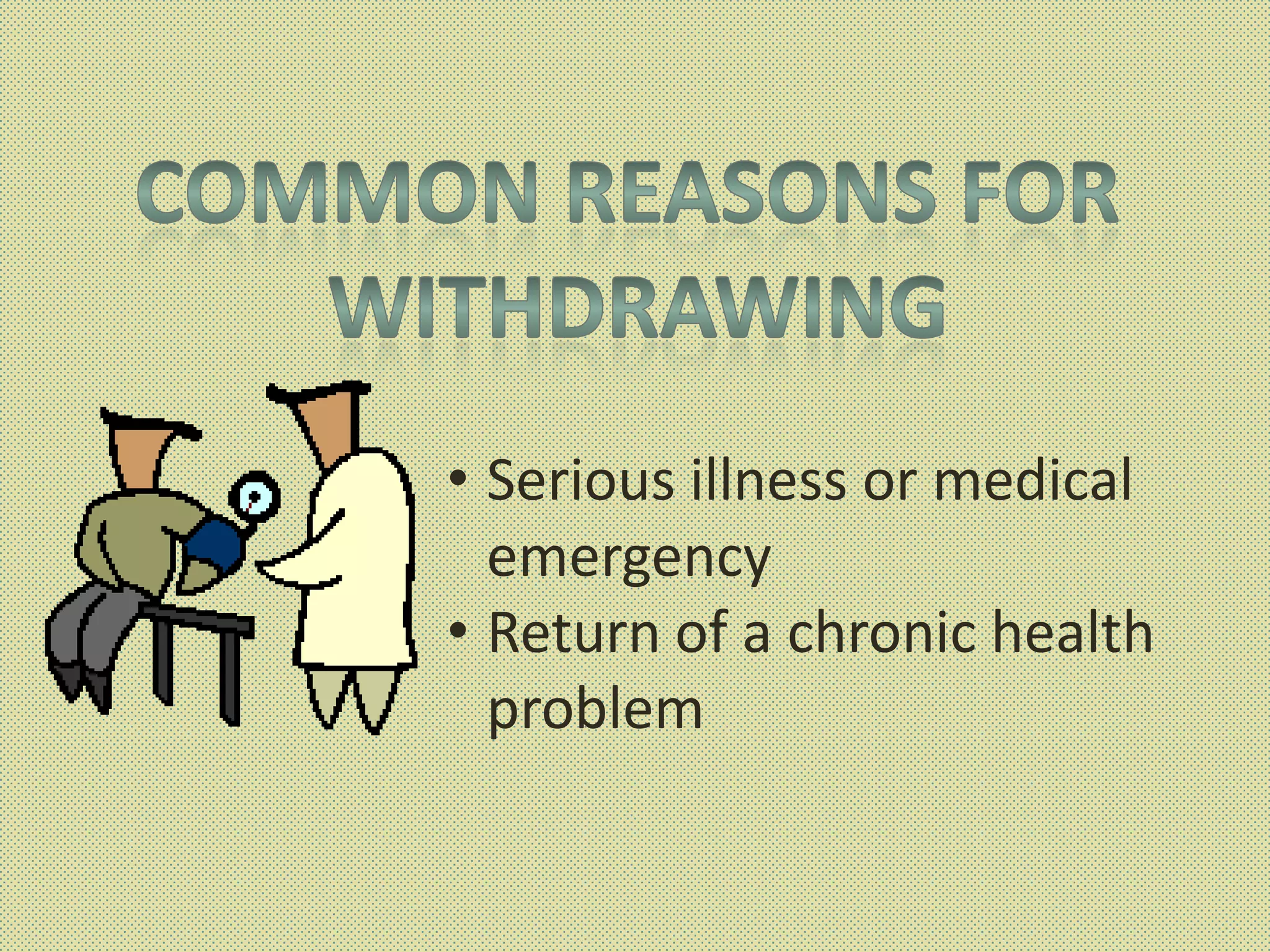 ASK YOURSELFWhy do I want to withdraw?What will happen if I don’t withdraw?