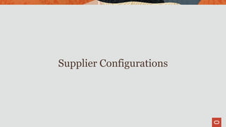 Supplier Configurations
 