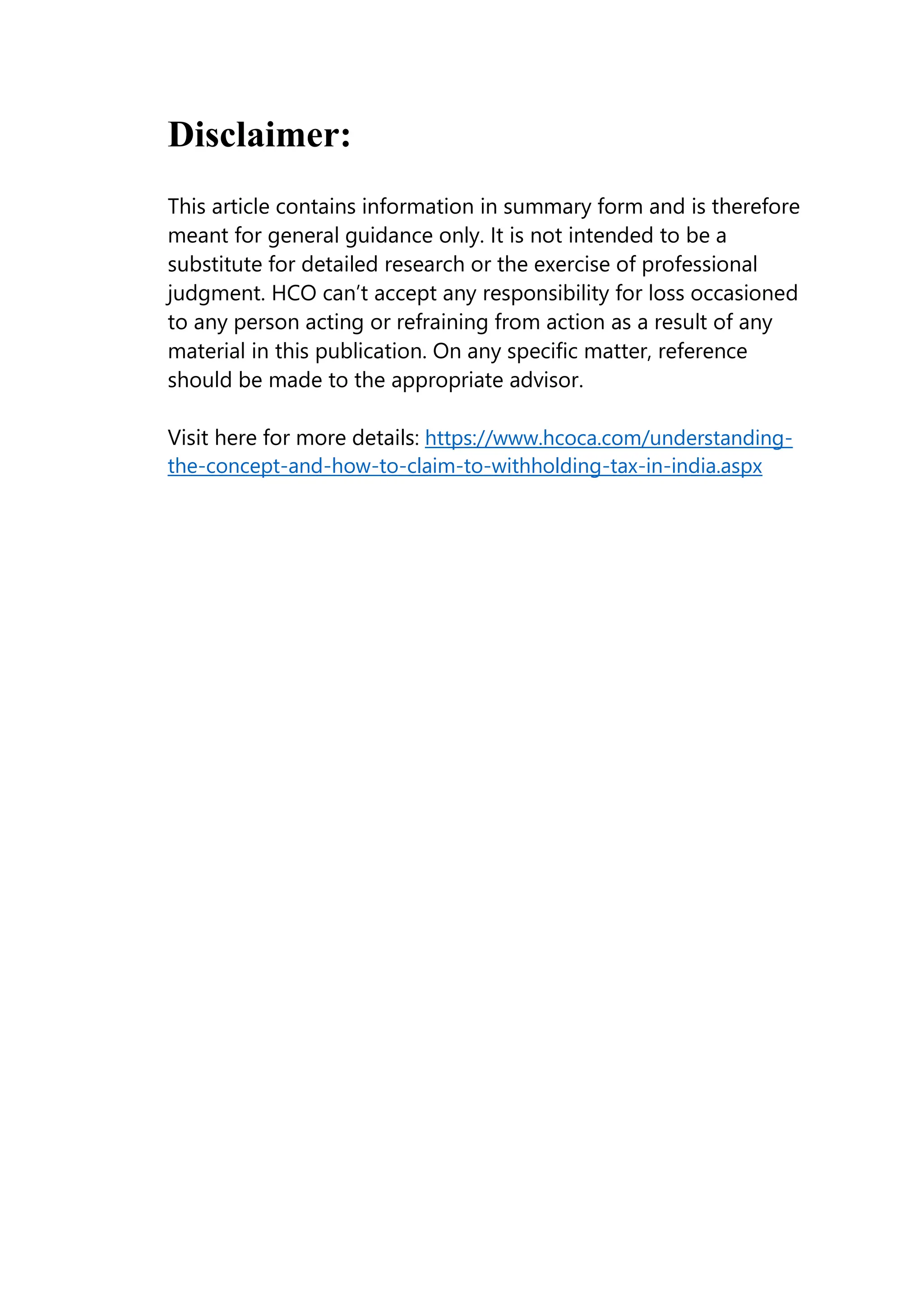 Withholding Tax in India: Simplifying Tax Compliance for Businesses and ...