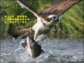 秀才一听，更有道理。
于是精神振奋地参加考
试，居然中了个探花。
 