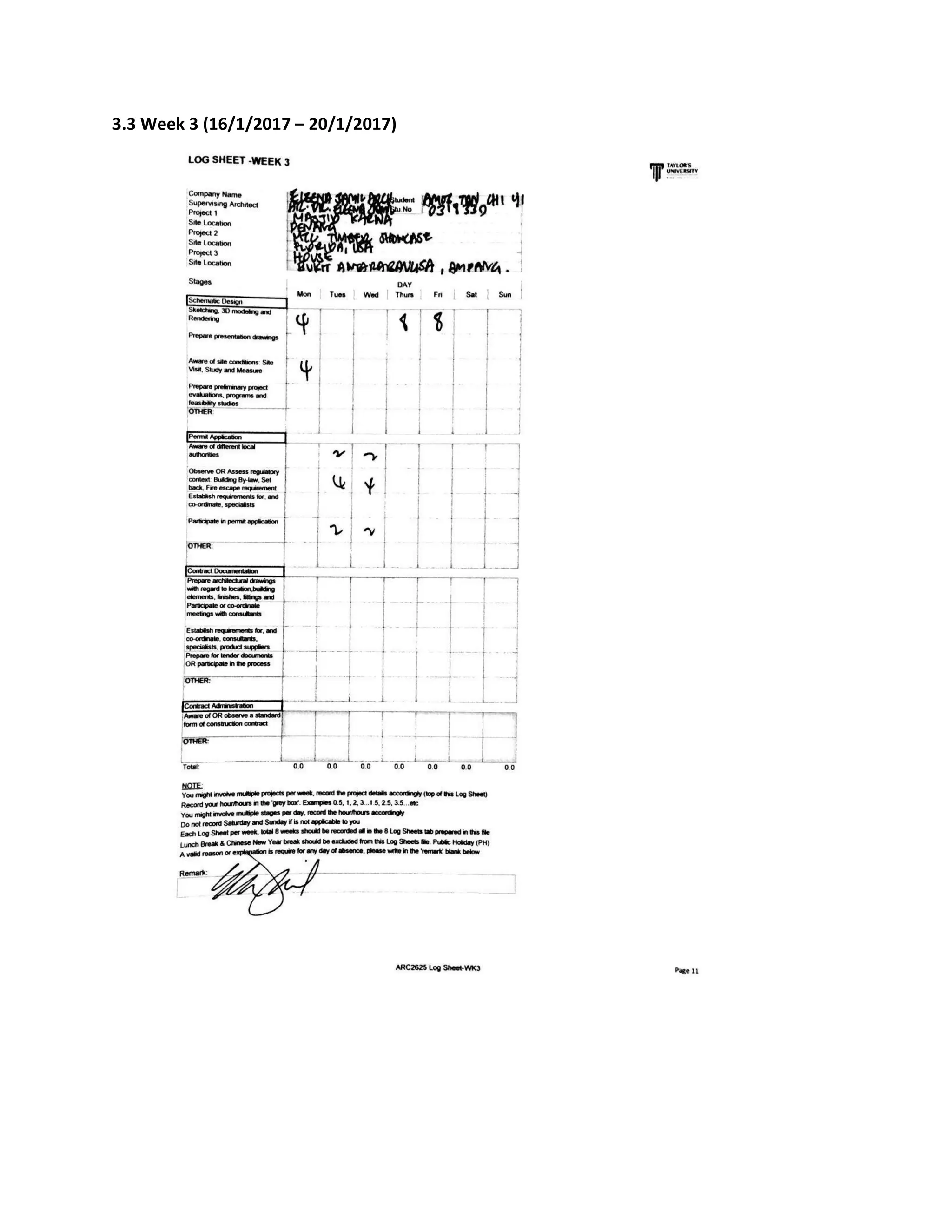 3.3 Week 3 (16/1/2017 – 20/1/2017)
 