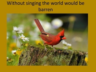 Without singing the world would be barren 