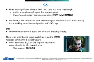 CMMC for Contractors and Manufacturers – What to Know for 2023 | PPTX