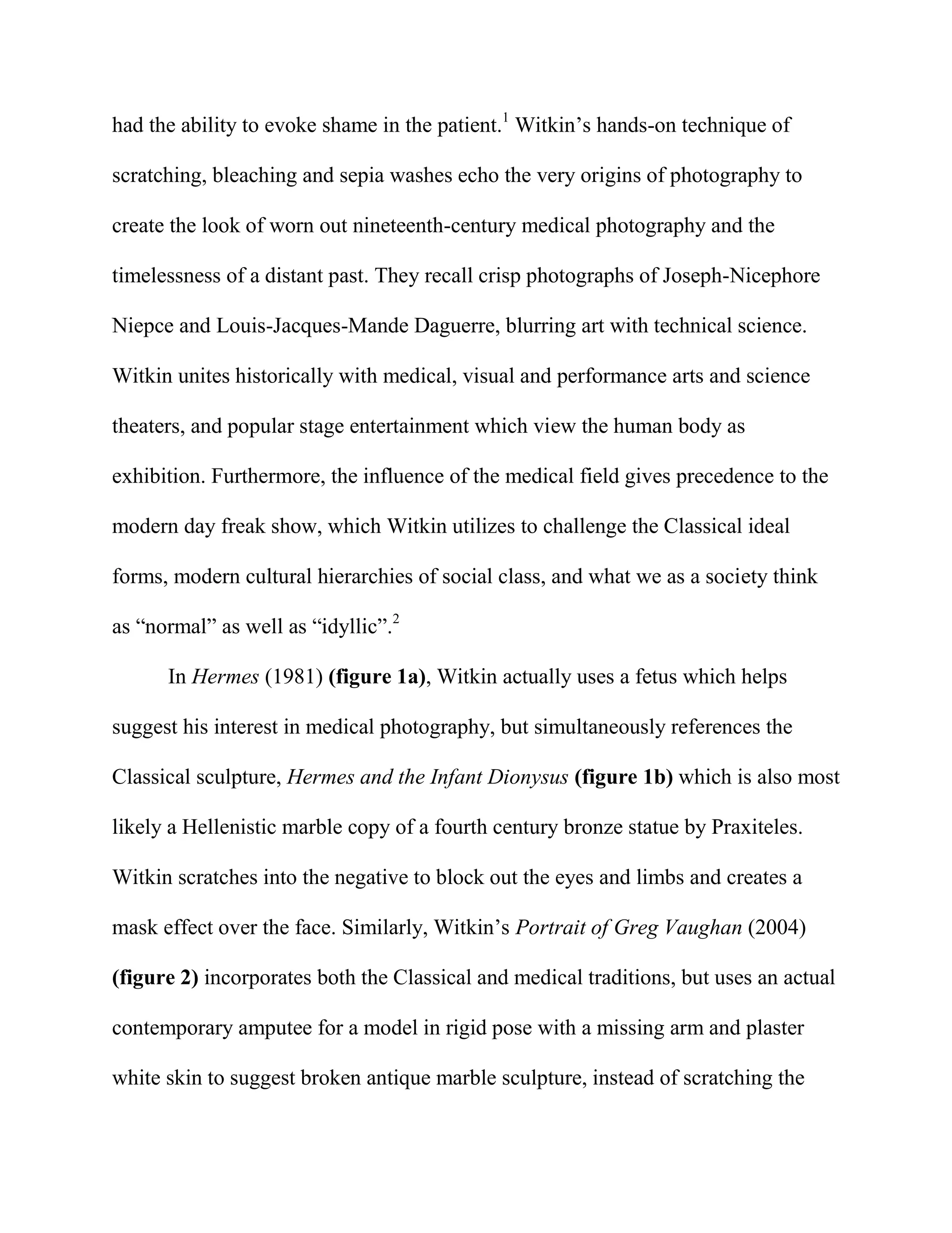 Sublimating the Tableau of Joel-Peter Witkin