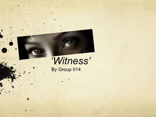 ‘Witness’
By Group 014
 