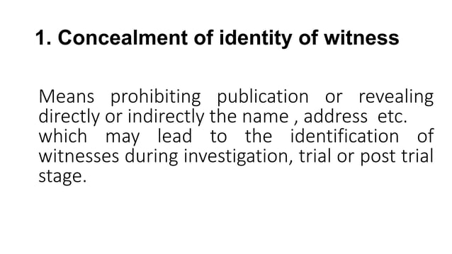 WITNESS PROTECTION SCHEME, 2018 | PPT