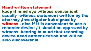 Witness statement | PPTX