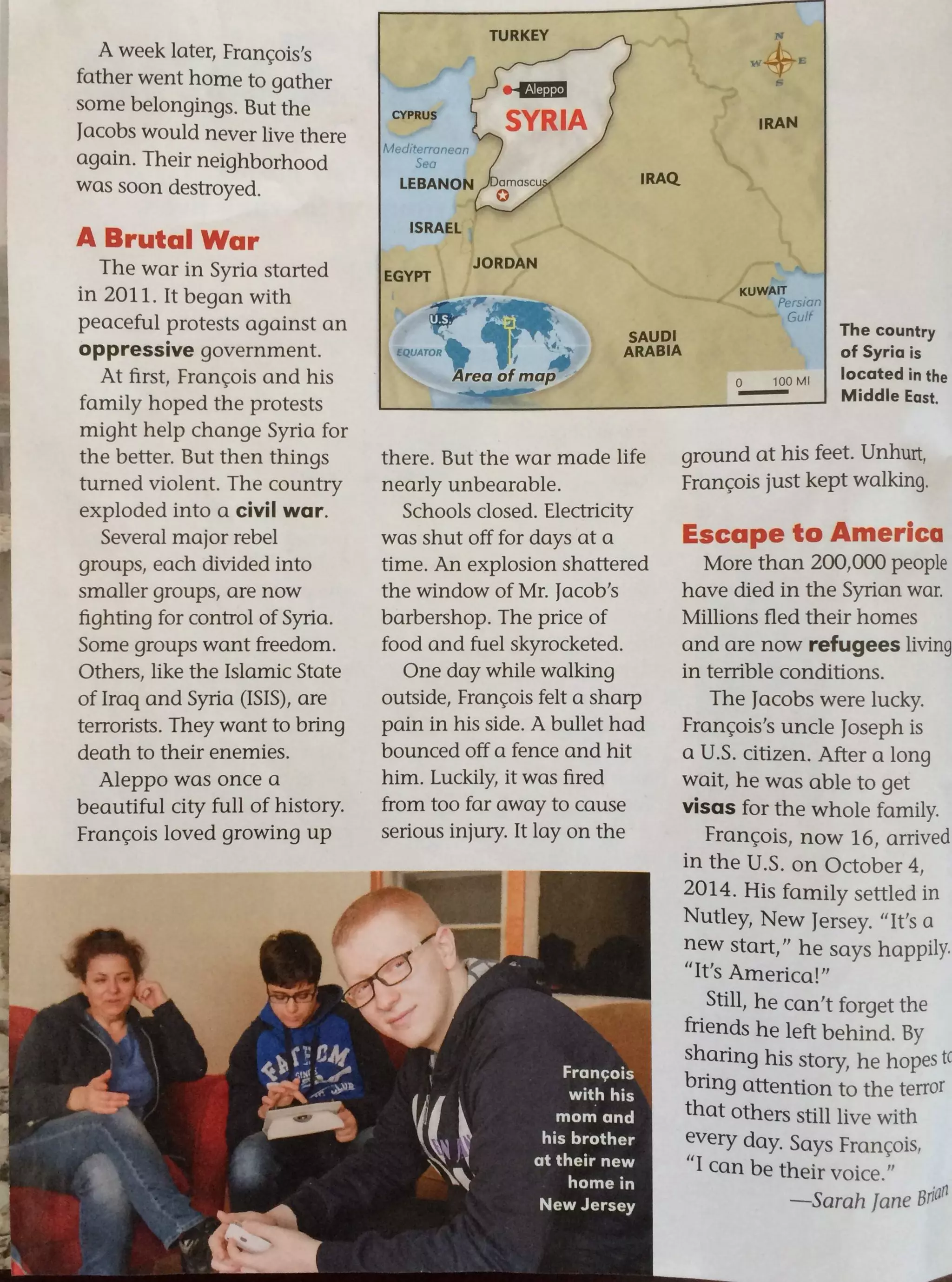 Scholastic Action Magazine: Witness to War (Syria) | PDF