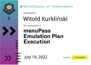 Witold Kurkliński
July 19, 2022
 