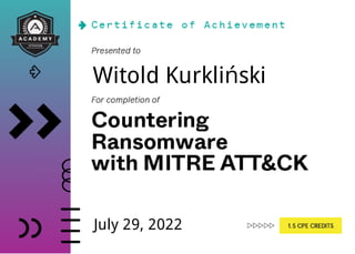Witold Kurkliński
July 29, 2022
 