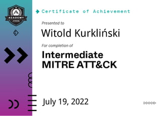 Witold Kurkliński
July 19, 2022
 