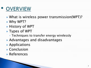 Power in space(Wireless Power Transfer)