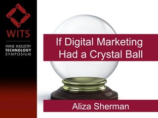 1	
  1
If Digital Marketing
Had a Crystal Ball
Aliza Sherman
 