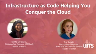 Infrastructure as Code Helping You
Conquer the Cloud
Ana Biazetti,
Distinguished Engineer,
IBM Cloud for Financial Services
Master Inventor
Shikha Srivastava,
Distinguished Engineer - IBM SaaS
Master Inventor
 