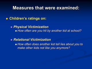 Rates of Decline for PhysicalVictimization