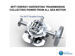 WITT ENERGY HARVESTING TRANSMISSION
COLLECTING POWER FROM ALL SEA MOTION
 