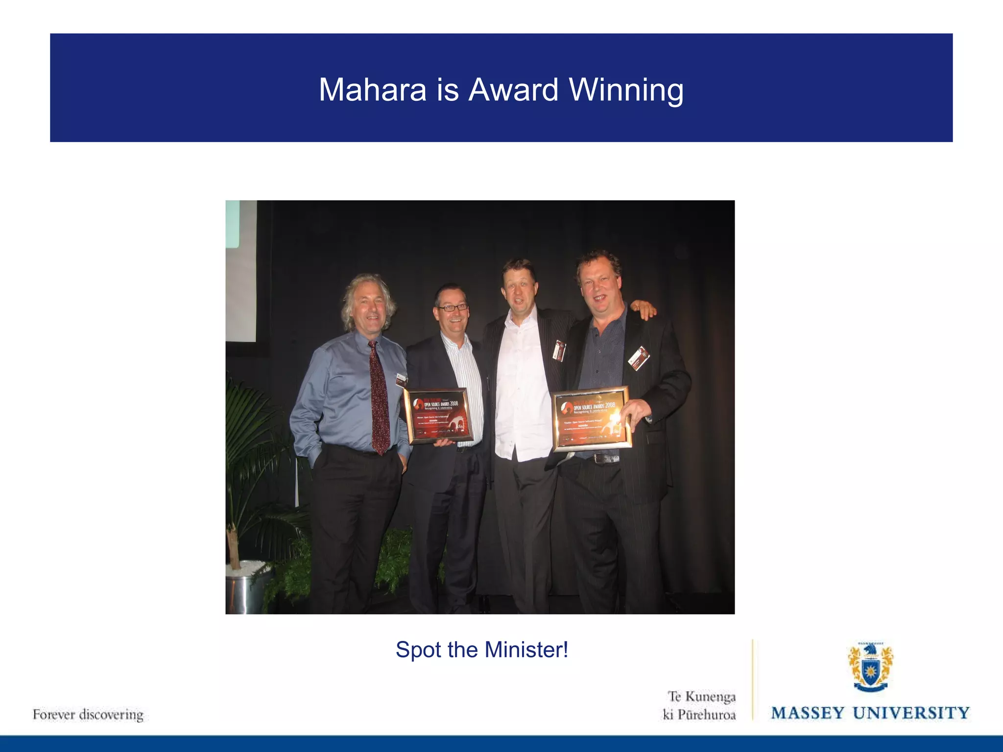 Spot the Minister! Mahara is Award Winning 