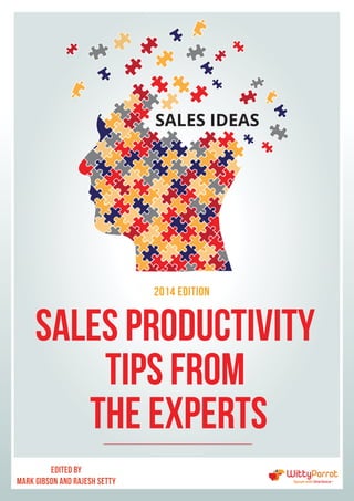 SALES IDEAS 
SALES PRODUCTIVITY 
TIPS FROM 
THE EXPERTS 
Edited by 
Mark Gibson and Rajesh Setty 
2014 Edition 
 